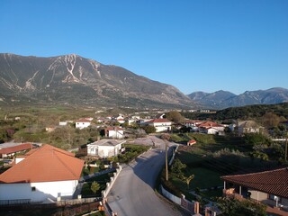 Fototapeta premium aerial, animal, beak, beauty, big, bird, bird's nest, cables, ciconia, countryside, europe, extremadura, family, feather, fly, garden, greece, high, houses, large, legs, light pole, mountains, nature