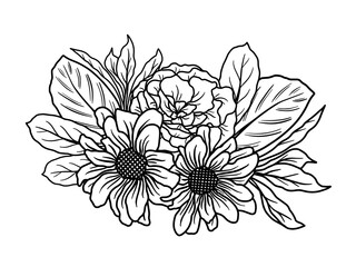 Flower Line Art Arrangements. You can use this beautiful file to print on greeting card, frame, mugs, shopping bags, wall art, telephone boxes, wedding invitation, stickers, decorations, and t-shirts.
