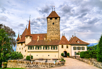 Fototapeta na wymiar View of Spiez Castle in Switzerland