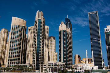 Fototapeta na wymiar Luxurious Residence Buildings in Dubai Marina, UAE