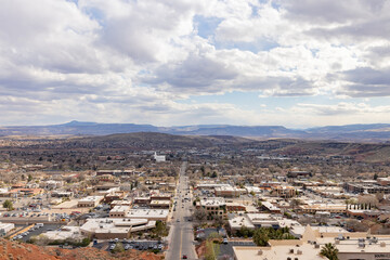 Fototapeta premium Aerial view of the cityscape of St George