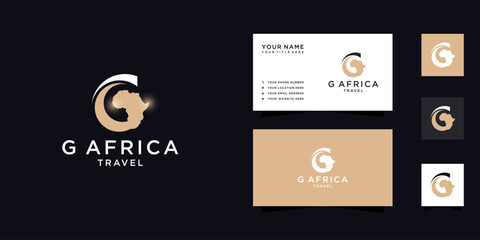 Letter g africa travel logo and business card © Deriel