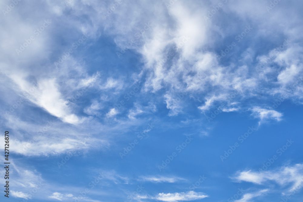 Wall mural blue sky with clouds and copy space