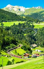 Freight train at the Brenner Railway in Austria