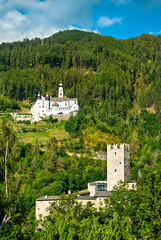 Furstenburg Castle and Marienberg Abbey in South Tyrol, Italy