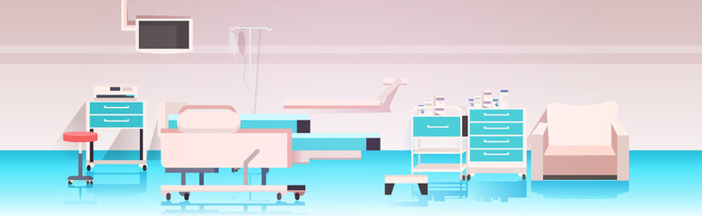 empty no people hospital ward modern clinic interior horizontal