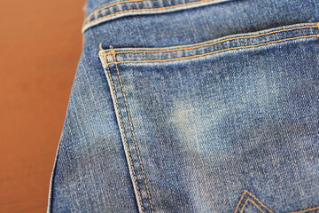 Dark blue jeans close up, Close up shot of denim jeans