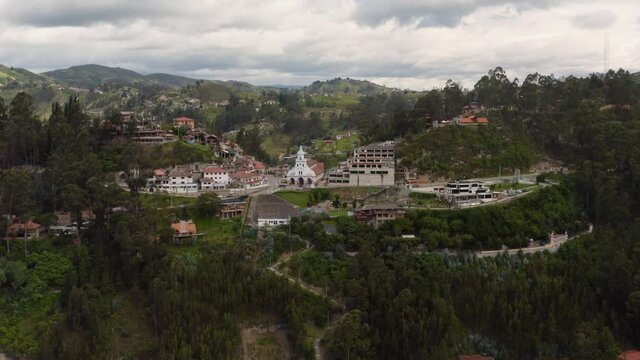 Cuenca, Ecuador, aerial view frome drone at Turi