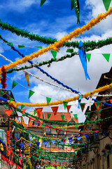 Obraz premium Streets adorned with garlands in Alfama, Lisbon