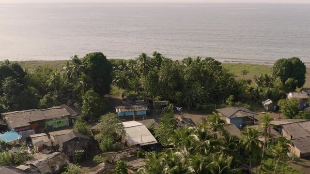 Pacific Coast Village With Rainforest in Colombia