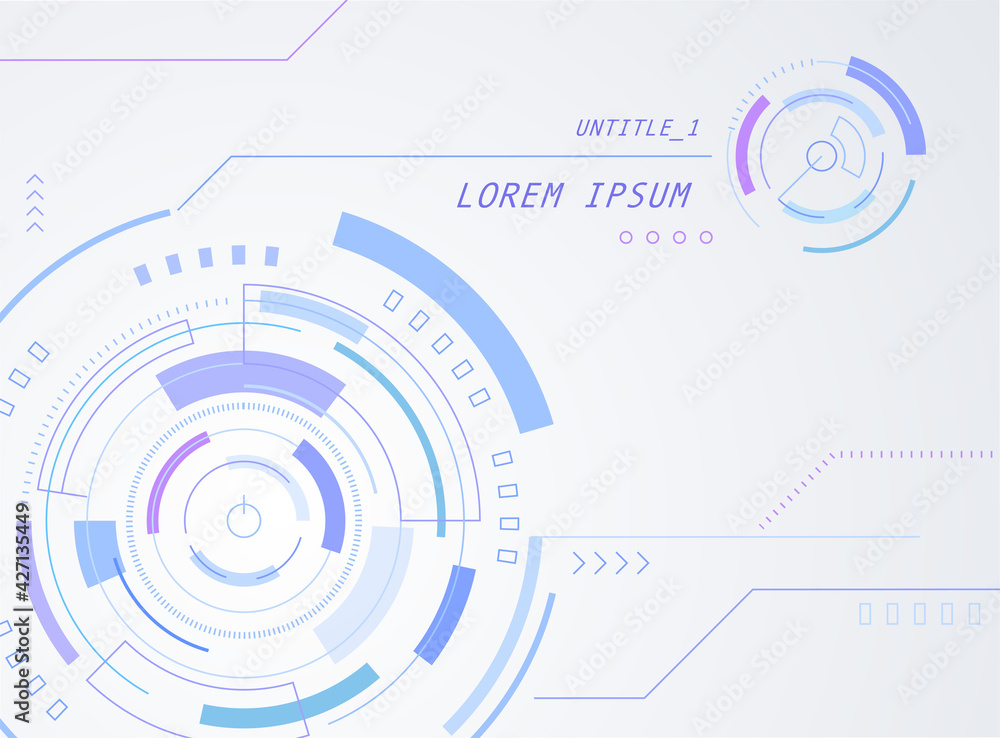 Poster circular digital gui concept template. simple pattern design template.