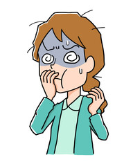体調不良で吐き気がする女性