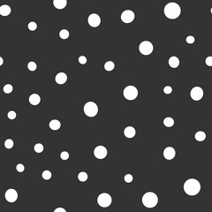 Irregular polka dots seamless pattern. Circle shapes texture background.