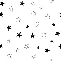 Star doodle seamless pattern. Background texture.