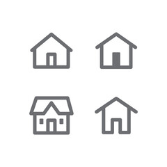 House vector icon set. Home simple linear symbols.