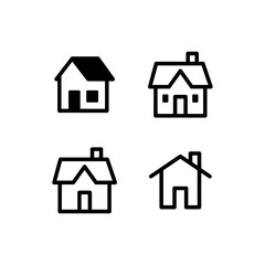 House vector icon set. Home simple linear symbols.