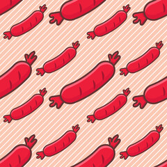 sausage seamless pattern vector illustration 