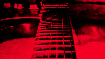 Grunge Electric Guitar Light Painting Long Exposure Macro 