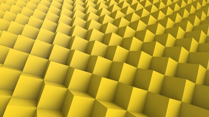 Yellow Cube Background Wall. 3D illustration. 3D CG.High resolution.