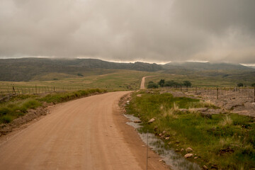 dirt road with curve