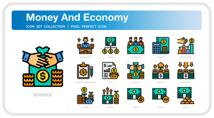 Money and economy icon set