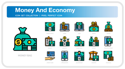 Money and economy icon set