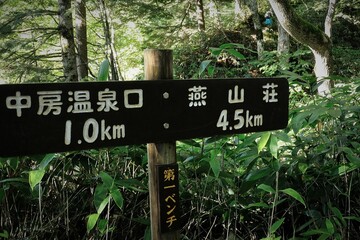 北アルプス、表銀座ルートの風景、登山標識