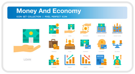 Money and economy icon set