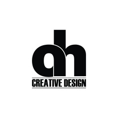 Letter OH simple logo design vector