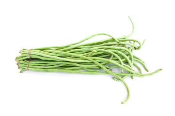 Fresh long beans isolated on white background.