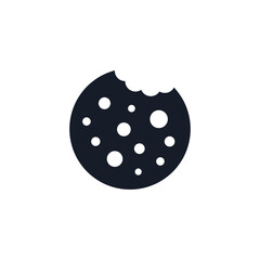 Cookie icon. Solid style sign symbol. Browser concept for app and web design. Glyph, vector illustration isolated on white background. EPS 10.