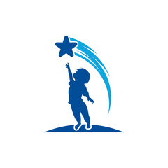 Kids Dream logo design vector illustration, Creative Dream kids logo design concept template, symbols icons