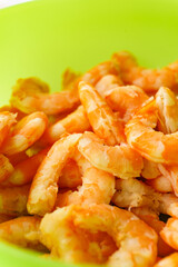 Fresh shrimps peeled off