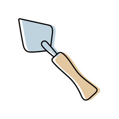 Spatula sketch. Construction tool. Color vector instrument illustration