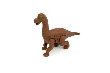 Plastic dinosaur toy isolated on white background