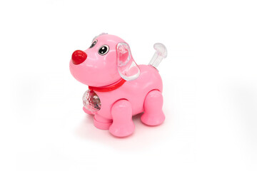 Plastic dog toy isolated in white background.