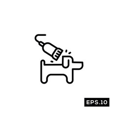 Pet Salon line Icon vector. Pet Grooming Icon or Logo Illustration Vector Template For Web and Mobile