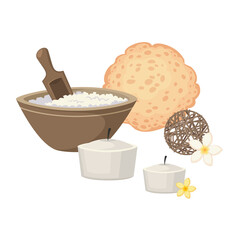 cute funny cartoon illustration of spa industry on background