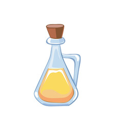 cute funny cartoon olive oil illustration on background