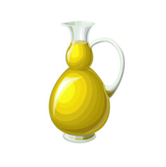 cute funny cartoon olive oil illustration on background