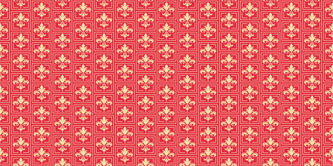 Fototapeta premium vintage background pattern with floral ornament on a red background. Great for postcards, covers, wallpapers. Seamless pattern, texture for your design. Vector image