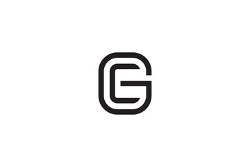 simple letter g combined e or c initial, elegant modern logo design, monogram style concept - obrazy, fototapety, plakaty