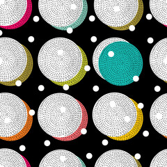 Seamless pattern, polka dot fabric, wallpaper, vector. Cheerful polka dot vector seamless pattern. Can be used in textile industry, paper, background, scrapbooking.