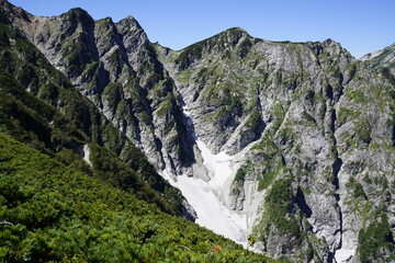 Fototapeta na wymiar 北アルプス八方尾根の登山風景