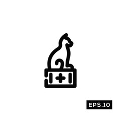 Pet care line Icon Vector. Pet health Icon Vector Illustration Template For Web and Mobile