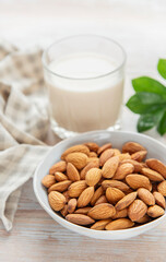 Almond milk and almonds