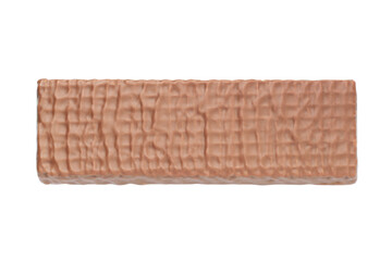 Whole milk chocolate wafer bar isolated on white background.