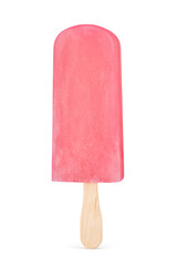 Pink ice cream popsicle isolated on white