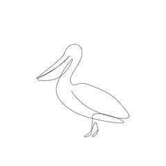 Pelican bird silhouette vector illustration