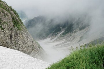 北アルプス登山、白馬岳の登山風景